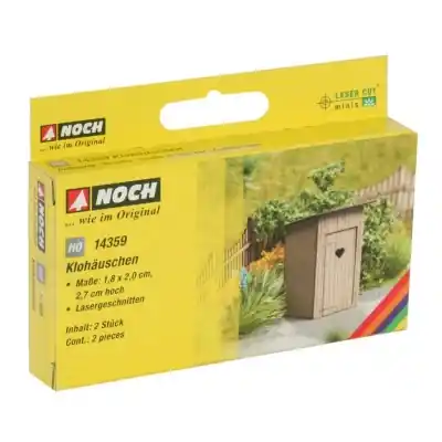 NOCH 14359 set 2 capanni WC bagno 1,8 x 2,0 cm in scala 1:87 Prezzo Di Fabbrica