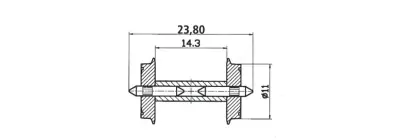 ricambi ROCO 40193 set 2 assi in metallo 11 mm corrente DC asse isolato 1:87 Sconto