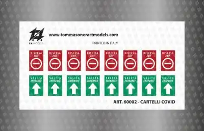 Must-Have TA Models 0S60002 ADESIVI: cartelli COVID per salita discesa su mezzi - 1:87