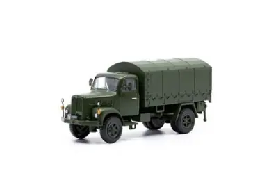 Promozione Esclusiva Arwico 85.005151 camion militare Saurer 2DM 4x4 con telone aperto in scala 1:87 H0