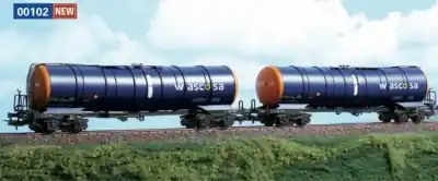 Popolare Tillig 502183 set di 2 carri merci cisterna CZ WASCOSA trasporto combustibile di Epoca VI