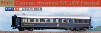 ACME 51071 carrozza ristorante FS CIWL WR 2970 "Pistoiesi" anni ‘70 scala H0 1:87 Compra Oggi Stesso