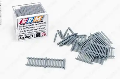 Esclusivo SRM 0002 H0 1:87 Kit staccionata sfusa in cemento FS lunghezza 960mm