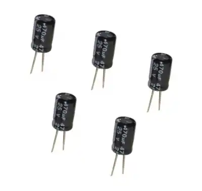 Promo Stagionale set di 5 condensatori elettrolitici da 25V 470 uF per illuminazione carrozze