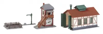 Super Prezzo Faller 222108 set rimessa locomotive, torre, colonna idrica e deposito carbone in scala N 1:160