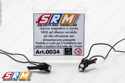 Prezzo Scontato SRM-0034 - H0 1:87 - Gancio magnetico a norma NEM con alimentazione passante altezza variabile