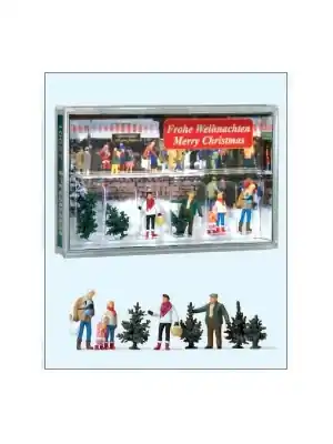 Preiser 10627 personaggi: set persone che acquistano alberi di Natale in scala 1:87 H0 Bestseller