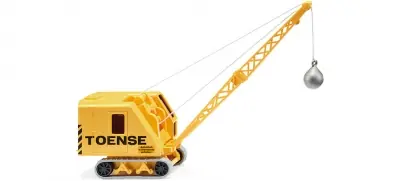 Wiking 066148 - 1:87 H0 - gru cingolata "Toense" colore giallo con palla demolitrice Scelto Dai Clienti