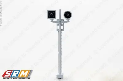 Nuova Collezione SRM810 H0 1:87 Segnale luminoso ferroviario di 1° categoria doppia vela tonda e quadra