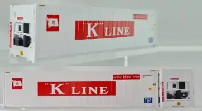 Pirata 12409 - H0 1:87 - set di 2 container frigo da 40‘ bianco con scritta rossa "K LINE" Promozione Esclusiva