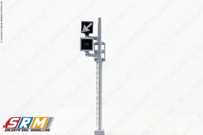 Saldi SRM814 - H0 1:87 - Segnale luminoso FS vela quadra 3 colori con freccia indicatrice illuminata 12v DC