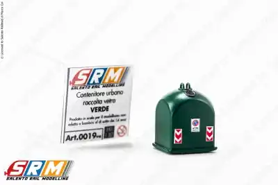 Pagamento Sicuro SRM 0019va H0 1:87 Contenitore urbano raccolta differenziata vetro colore verde