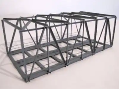 Offerta Speciale Hack 11110 - H0 1:87 - ponte ferroviario a 2 binari in metallo a traliccio squadrato lungo 21 cm - K21R-2
