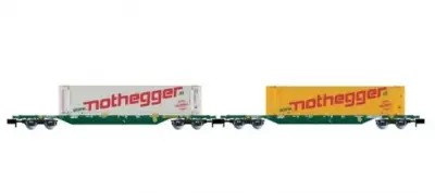ARNOLD HN6657 - 1:160 N - Set di 2 carri porta container CEMAT "Nothegger" Epoca V VI Prezzo Conveniente