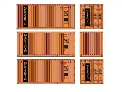 Pirata PI12580MER - 1:87 H0 - set di 3 container da 20‘ "Merzario" Reso Gratuito