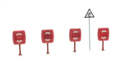 Soddisfatti O Rimborsati Artitec 387.493 - 1:87 H0 - set di 4 salvagenti da molo + cartello di pericolo caduta in acqua