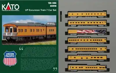 Ultima Occasione KATO K106-086 - N 1:160 - set di 7 carrozze "Excursion Train" UP Ferrovie Statunitensi USA