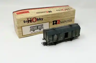 SRM_t18 - H0 1:87 - Rivarossi carro merci chiuso FS con porta aperta e carico a vista invecchiato Miglior Prezzo
