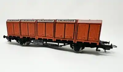 Lima Italia - H0 - carro merci pianale DB con carico casse arancioni USATO Reso Gratuito