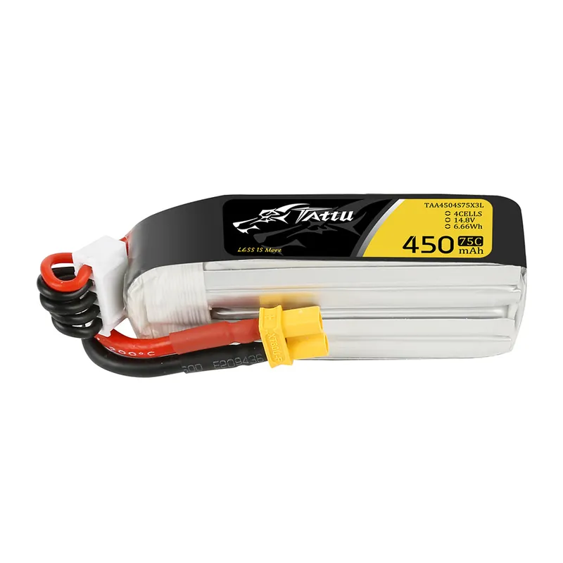 TATTU 450mAh 14.8V 75C 4S1P Lipo Battery Pack with XT30 plug–Long Size for H Frame – 4 Celle Solo Oggi