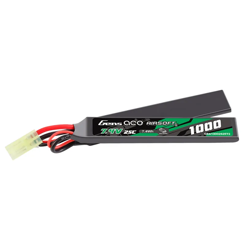 Gens ace 25C 1000mAh 2S1P 7.4V 2X Airsoft Gun Lipo Battery with Tamiya Plug Saldi