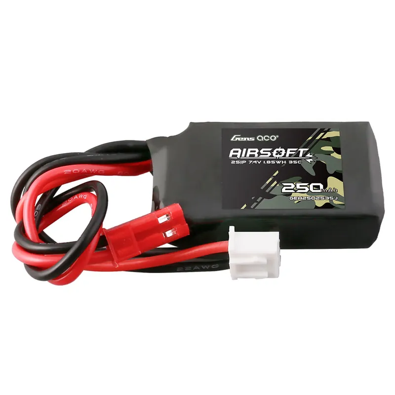 Scelto Dai Clienti Gens ace 250mAh 7.4V 35C 2S1P Airsoft Gun Lipo Battery with JST-SYP Plug – 2 Celle