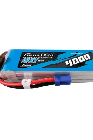 Gens ace G-Tech 4000mAh 22.2V 60C 6S1P Lipo Battery Pack with EC5 Plug – 6 Celle Quantità Limitata