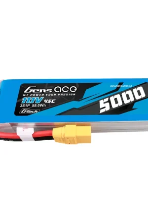 Gens ace G-Tech 5000mAh 11.1V 45C 3S1P lipo battery with XT90 Plug – 3 Celle Pagamento Sicuro