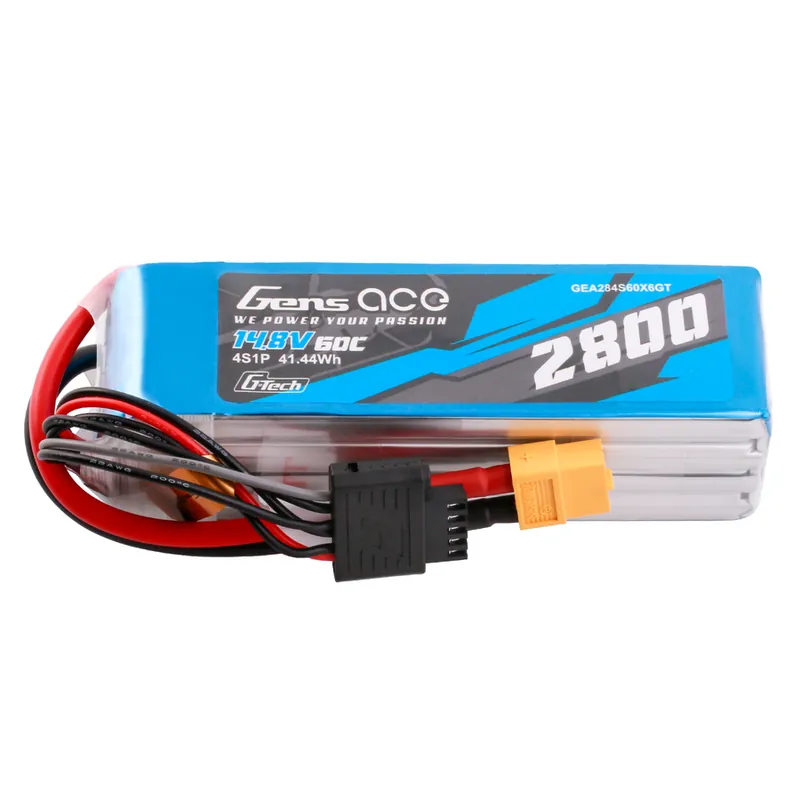 Gens ace G-Tech Soaring 2800mAh 14.8V 60C 4S1P LiPo Battery Pack with XT60 Plug – 4 Celle Offerta Lampo