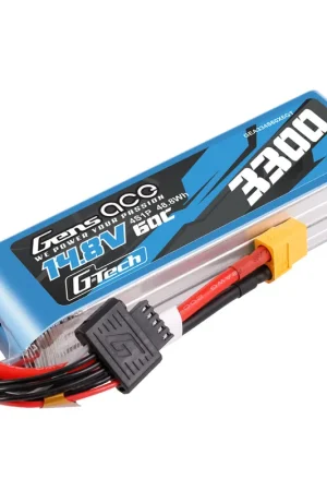 Gens ace G-Tech 3300mAh 14.8V 60C 4S1P Lipo Battery Pack with XT60 plug – 4 Celle Esclusivo