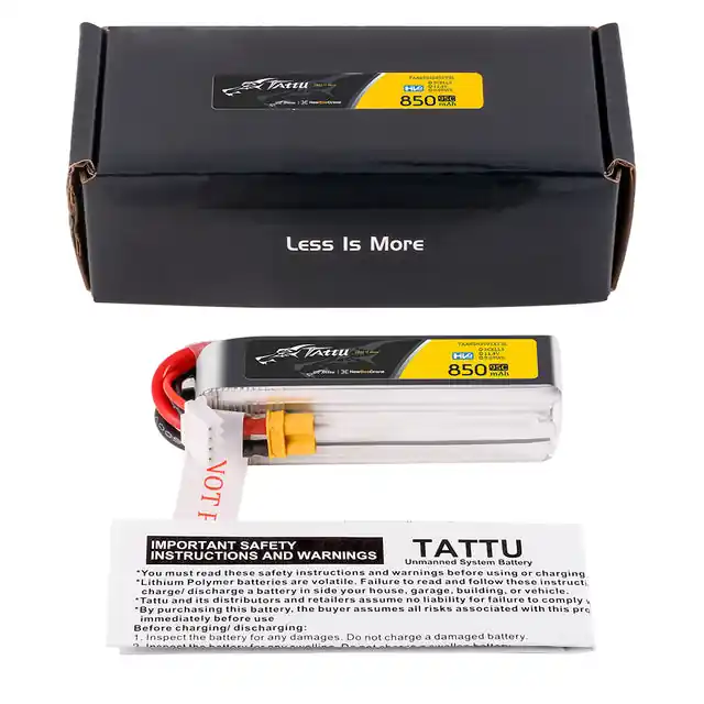 Compra Online Tattu 2s 850mAh 95C 7.6V HV Lipo Battery with XT30 Long-Pack – 2 Celle