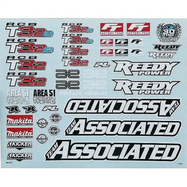 Professionale ASSOCIATED RC8T3.2 DECAL SHEET – (AS81485)