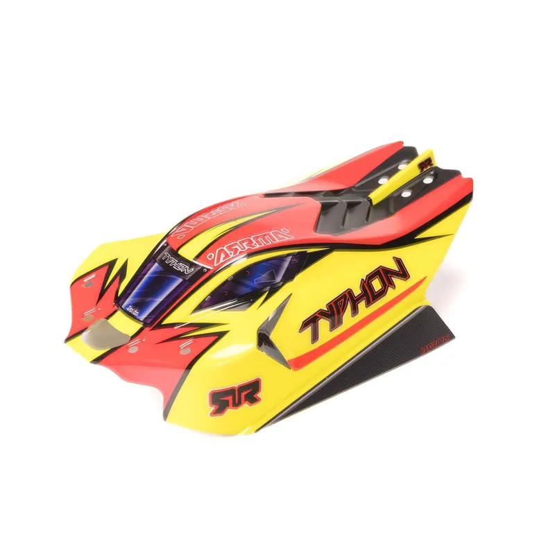 1/8 Clipless Painted Decaled Body Yellow/Red TYPHON 4X4 Direttamente Dal Produttore