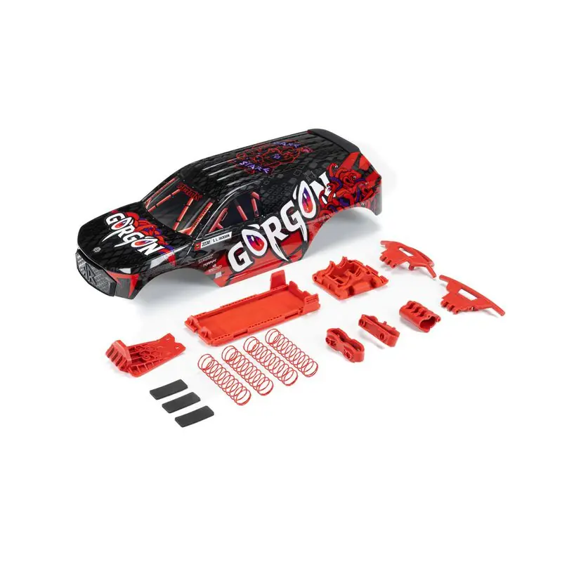 GORGON Painted Decaled Trimmed Body Set Black / Red Professionale