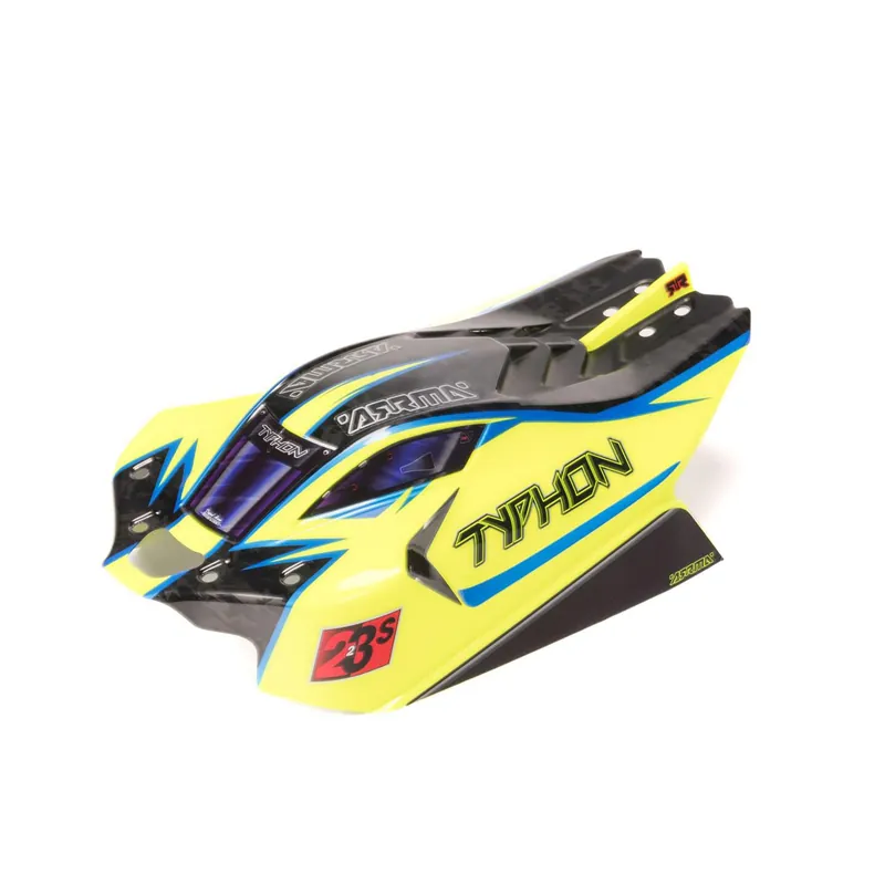 1/8 Clipless Painted Decaled Body Yellow/Blue TYPHON 4X4 Reso Gratuito