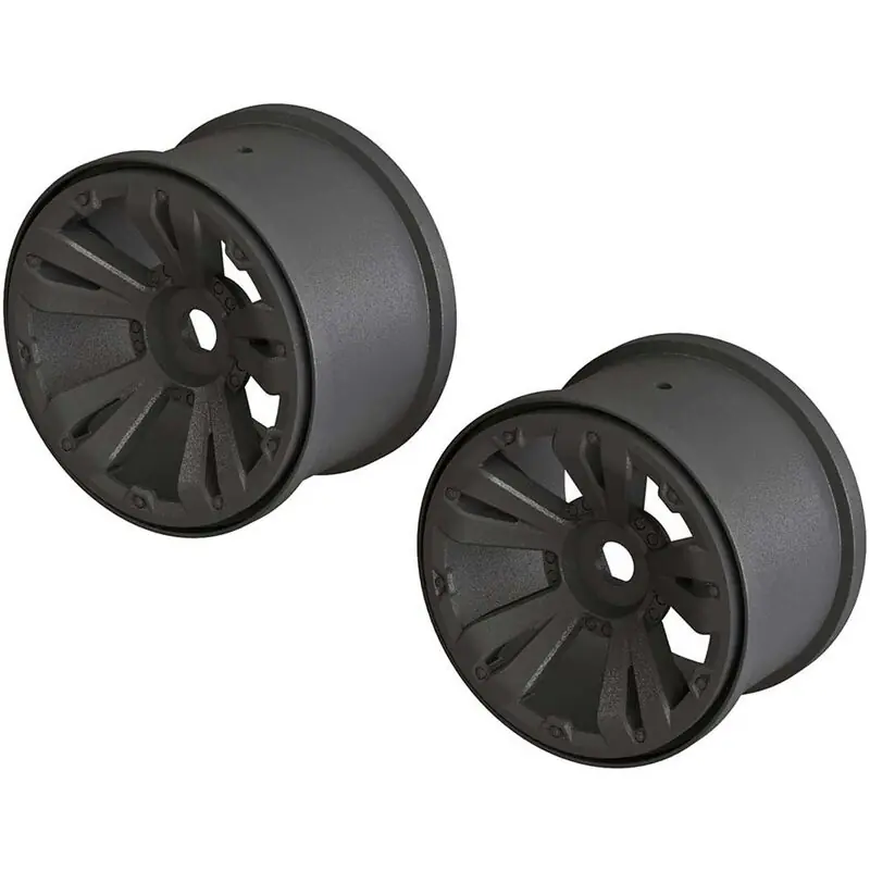 1/10 Monster Truck Front/Rear 3.8 Wheels 17mm Hex Black (2) Di Tendenza