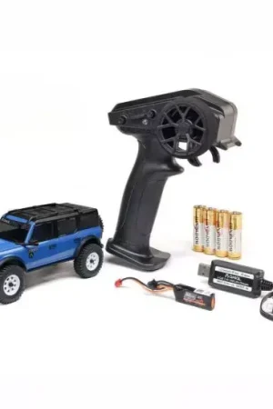1/30 SCX30 Ford Bronco 4X4 RTR Brushed Rock Crawler (Battery & Charger Included) Blue Promozione Esclusiva