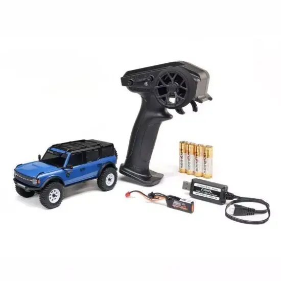 1/30 SCX30 Ford Bronco 4X4 RTR Brushed Rock Crawler (Battery & Charger Included) Blue Promozione Esclusiva