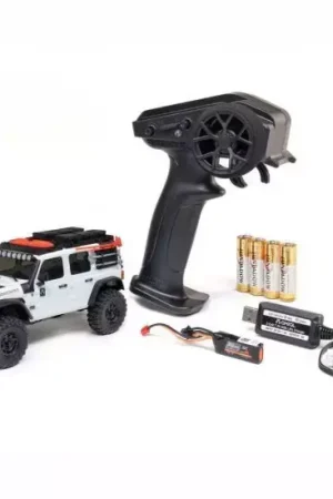 1/30 SCX30 Jeep Wrangler JLU 4X4 RTR Brushed Rock Crawler (Battery & Charger Included) White Spedizione Espresso