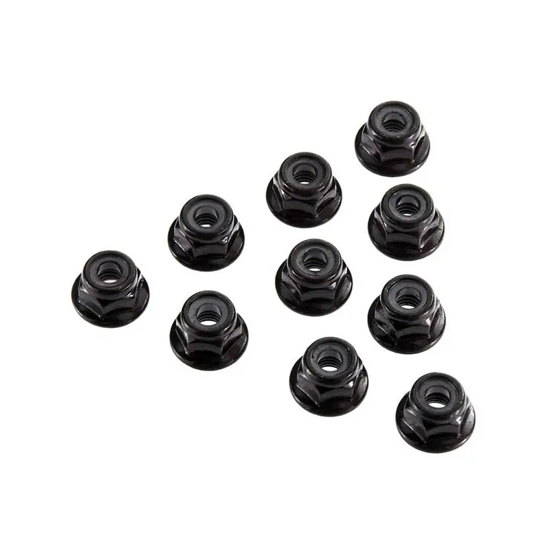 Serrated Nylon Lock Nut Black 4mm (10) Offerta Limitata