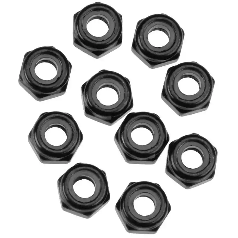 Super Prezzo Nylon Locking Hex Nut M3 Black (10)