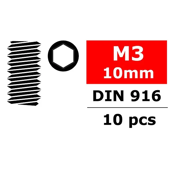Ultime Pezzi TEAM CORALLY STEEL SET SCREWS M3 X 10MM HEX 10 PCS