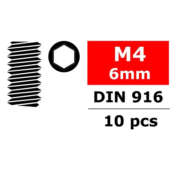 Subito Disponibile CORALLY STEEL SET SCREWS M4 X 6MM HEX 10 PCS