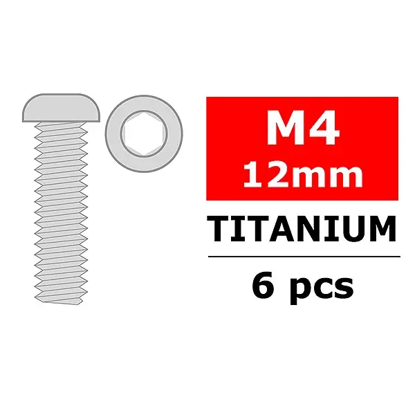 Sconto TEAM CORALLY TITANIUM SCREWS M4 X 12MM HEX BUTTON HEAD 6