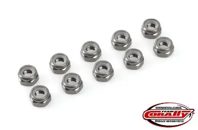 Nuova Collezione CORALLY ALUMINIUM NYLSTOP NUT M3 GUN METAL 10 PCS – (C-31023)