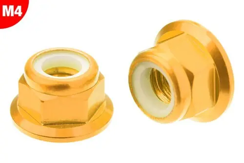 CORALLY ALUMINIUM NYLSTOP NUT M4 GOLD 10 PCS – (C-31030) Prezzo Conveniente