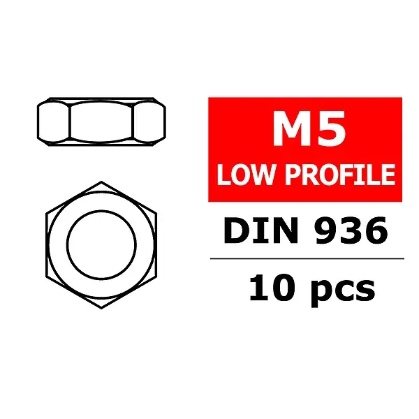 Ultimissimo Modello TEAM CORALLY LOW PROFILE NUT M5 10 PCS