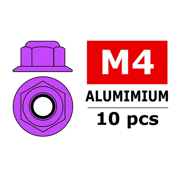 Acquista Ora TEAM CORALLY ALUMINIUM NYLSTO P NUT M4 FLANGED PURPLE 10