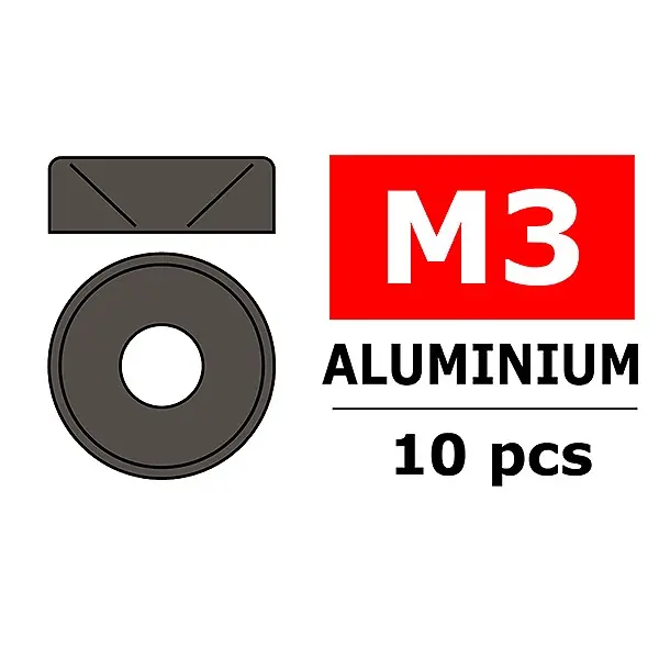Compra Oggi Stesso TEAM CORALLY ALUMINIUM WASHER FOR M3 FLAT HEAD SCREWS OD=