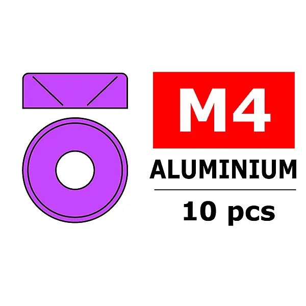 TEAM CORALLY ALUMINIUM WASHER FOR M4 FLAT HEAD SCREWS OD= Ultime Pezzi